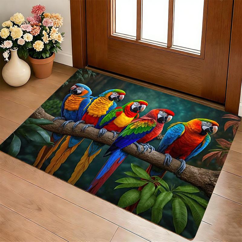 Parrot Party Living Room Nonslip Area Rug Soft Carpet For Bedroom Game Playroom Sofa Office Home Decor Doormat Christmas Gift C9301776