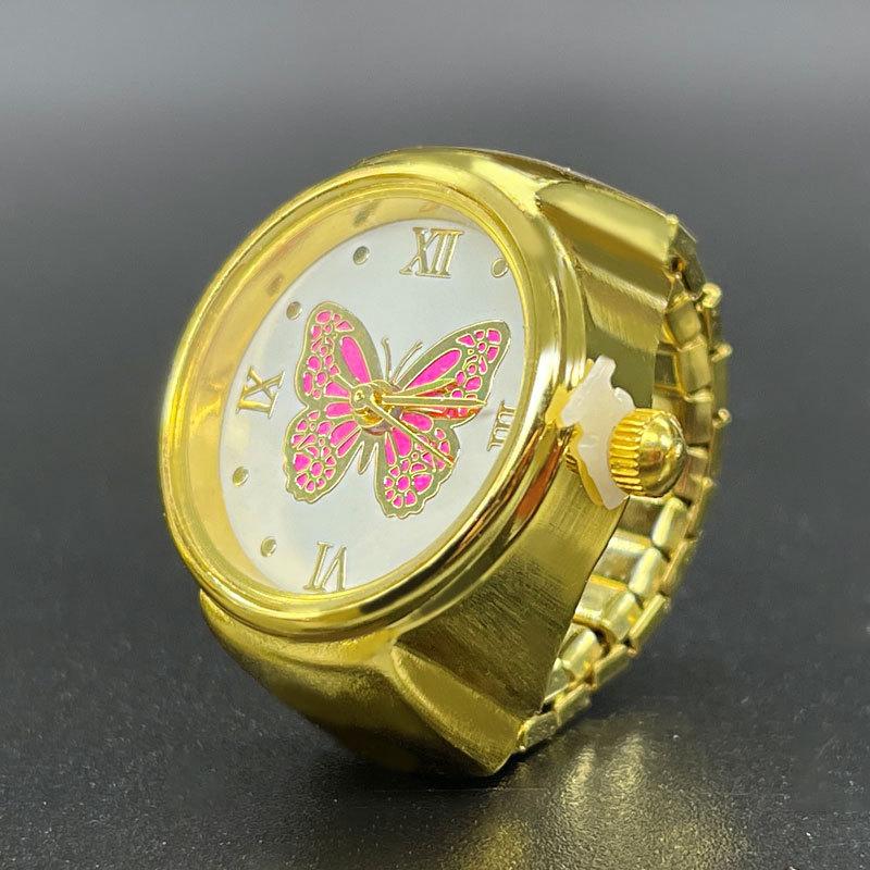 Γυναικείο ρολόι με αναλογικό δαχτυλίδι με καντράν Quartz για ελαστικό δώρο πεταλούδας για την Creati
