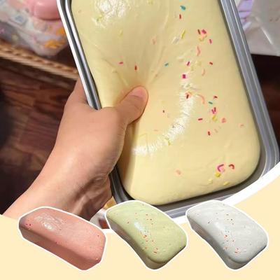 Fester Schleim Weiches Spielzeug Langsam aufsteigend Klebrig Rückprall Box Kuchen Butter Eis Anti Spielzeug Frischkäse Stressbrot Simulation L5y4