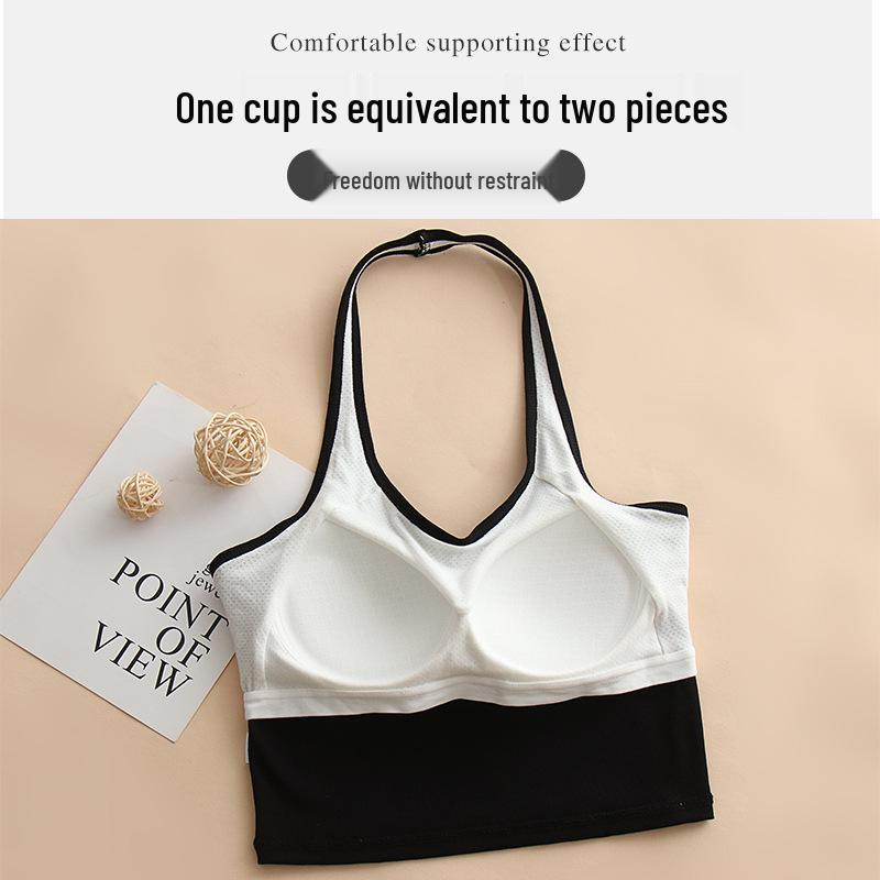 Spring/Summer Women's Halter Neck Camisole with Built-in Bra: Backless, Slimming, Yoga Vest; Versatile Base Layer or Outerwear