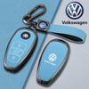 Per VOLKSWAGEN Lega di Zinco Pelle Custodia Protettiva Portachiavi Smart per Auto Guscio Porta Chiavi per VW Touareg L2032 Portachiavi Keyless