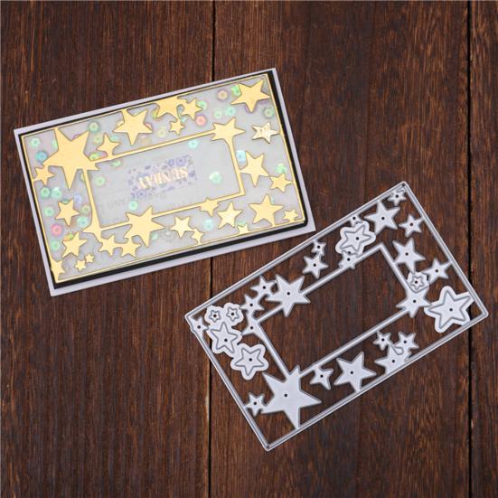 Five-Pointed Star Frame Cutting Die DIY Scrapbook Paper Cards Craft Stencil Mold