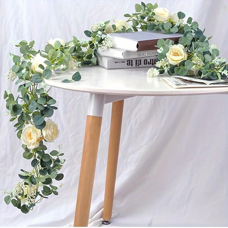 Artificial Vines Flower Wedding Table Decor With Plastic Roses For Garden Scenes