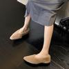Fashion Fashion Pointed Toe Fur Ballet Flat Woman Winter Warm Plush Shallow Loafer Ladies Concise Furry Heeled Dress Shoes Zapatos Mujer