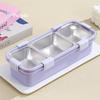 3 Compartment Lunch Box, Stainless Steel Bento Box, Portable Food Storage Container For Children, Leakproof Snack Boxabkw
