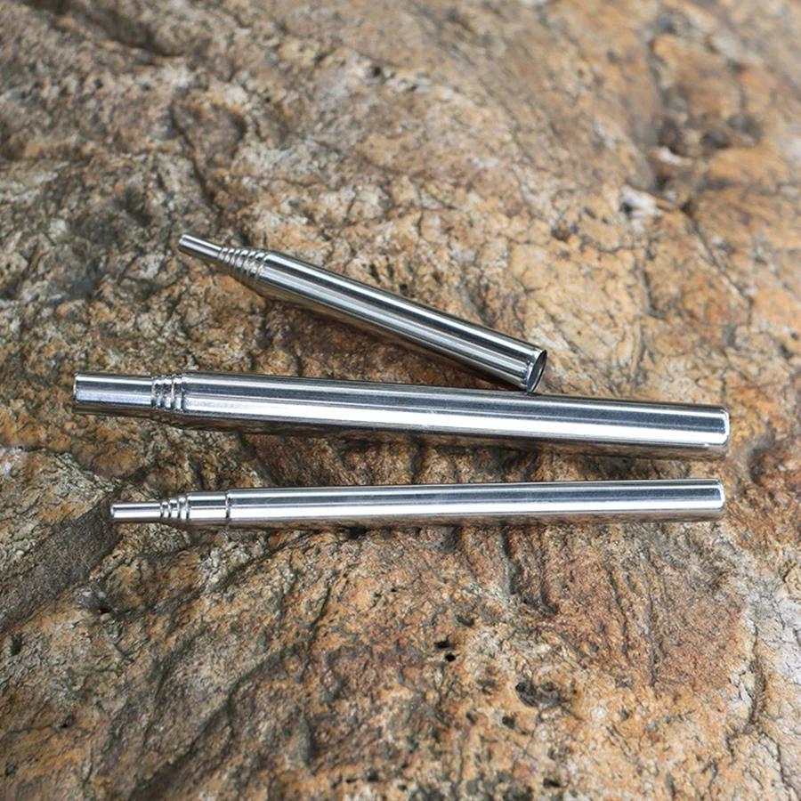 Edelstahl Blasrohr Tasche Eule Zusammenklappbar Luftblasstock Lagerfeuer Feuerwerkzeug Outdoor Bushcraft Camping Wandern Kochen
