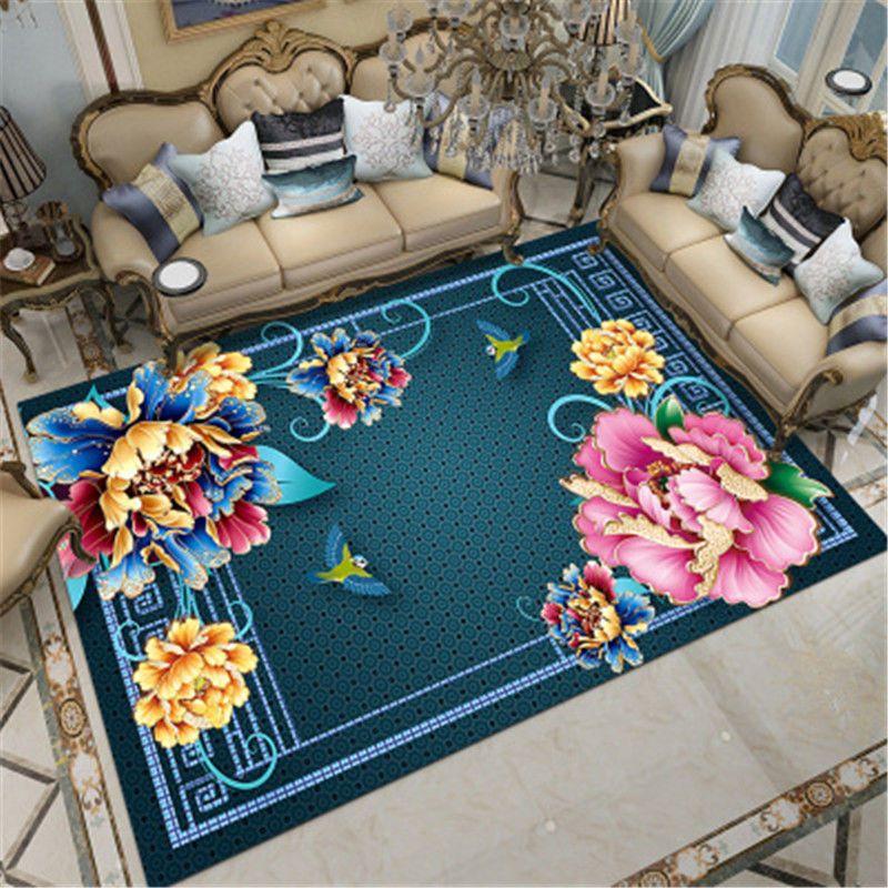 Europe Carpet Living Room Anti-skid Balcony Mat Vintage Bedroom Rug Bedside Kitchen Carpet Jacquard Rug Carpet