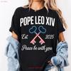Pope Leo Xiv T Shirt American Chicago Catholic Unisex Vatican New Vintage Unisex Designer Clothes Stylish Slightly