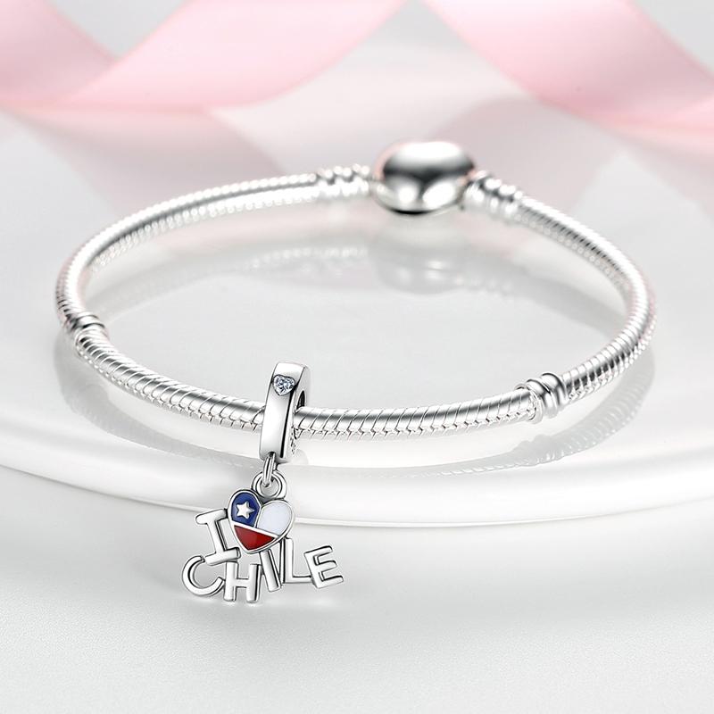 copper Spain Brazil United States Chile Country Name Charm Bead Charms Compatible With Authentic Bracelets Bead Charms Ideal For Women Jewellery