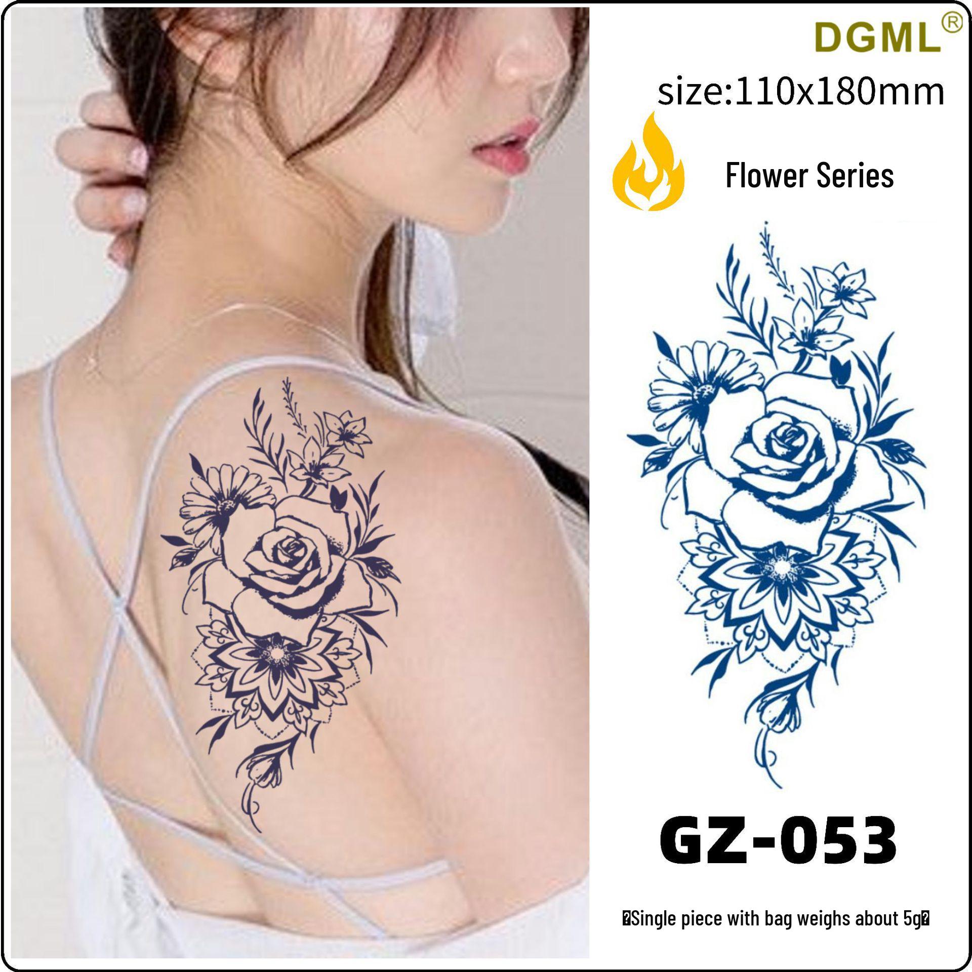 Herbal Waterproof & Sweatproof Non-Reflective Tattoo Stickers with Fruit Juice Design 110*180MM