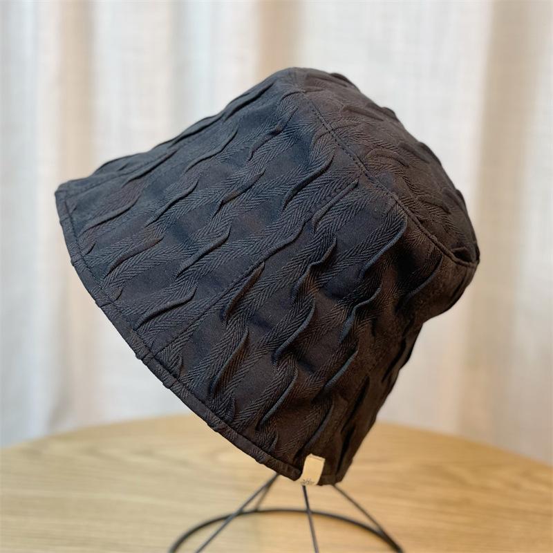 New Niche Fisherman's Hat for Women In Summer Korean Version Simple Plain Face Covering Bucket Hat High End Face Showing Small Basin Hat