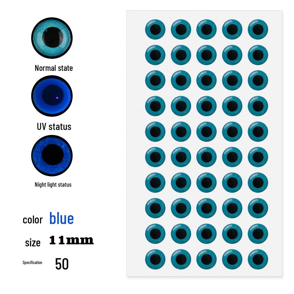 50-Pack 3D Luminous Bionic Fish Eyes for Fly Fishing and Fly Tying
