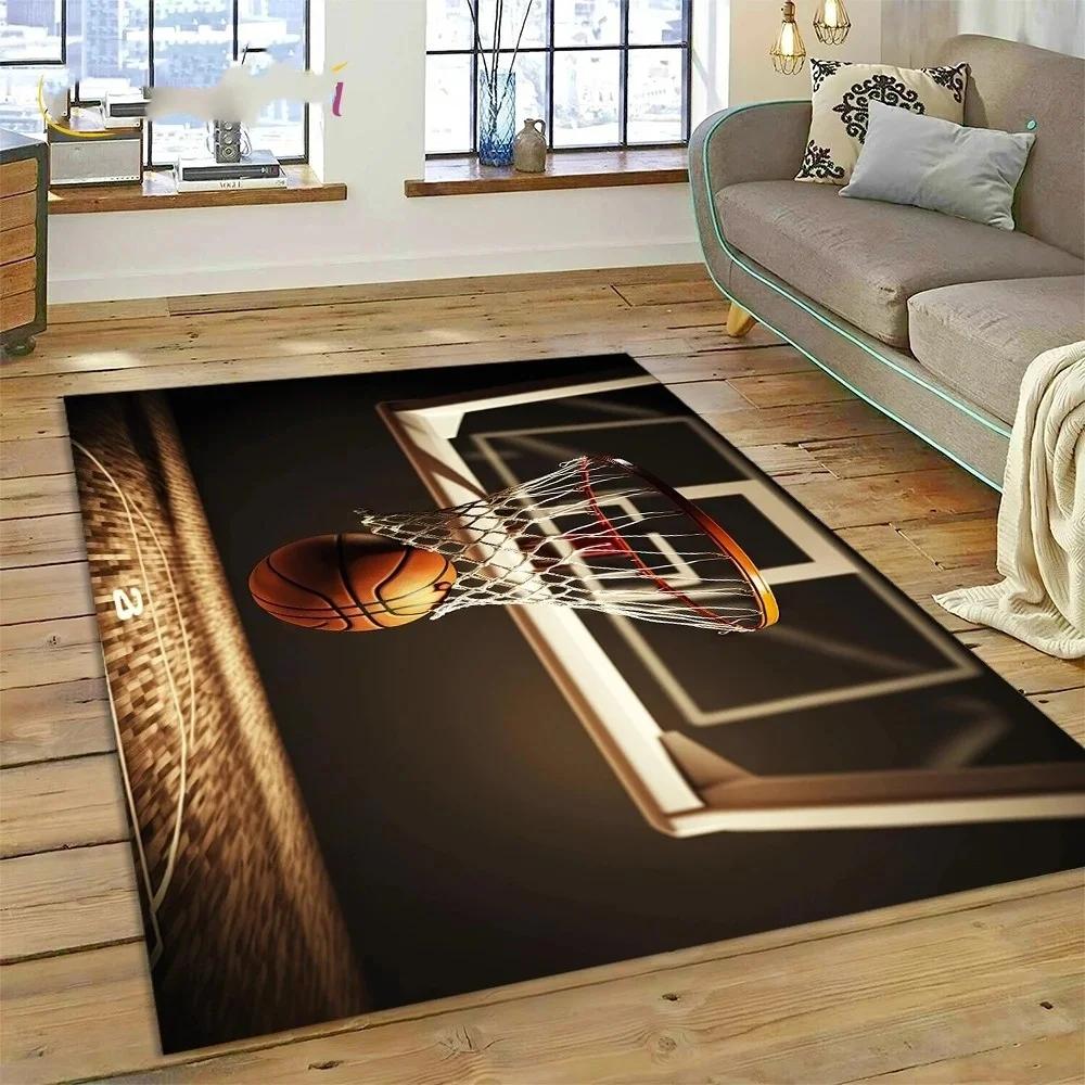Basketball Court Frame Carpet for Children Bedroom Cartoon Kid Crawling Play Rug Non-slip Doormats Living Room Decor Floor Mat