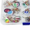 30Pcs Jig Spinner Bait Kit Sharp Hook Design Mini Size Portable Rotating Spinner Fishing Lures Topwater Lures