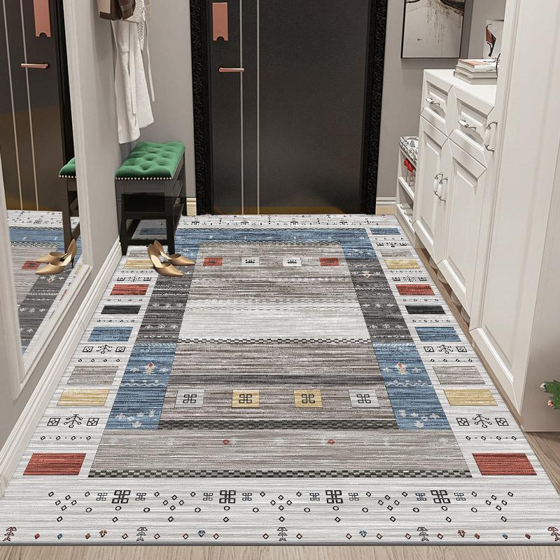 Retro Geometric Style Living Room Carpet Modern Minimalist Bedroom Bedside Carpet