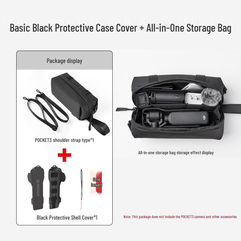 DJI Pocket 3 Protective Case with Magnetic Flip Cover and Screen Plate for Gimbal Camera and Filter Storage.