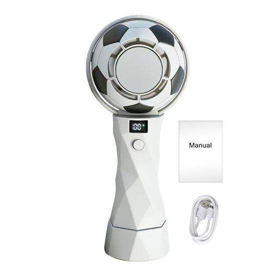 

Portable Football Fan Small Handheld Fan 6-Speed Wind LED Display USB Charging Lightweight Travel