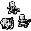 3Pcs New White Skeleton Cartoon Jurassic Dinosaur Embroidery Patch Repair Clothing Decoration Accessorie