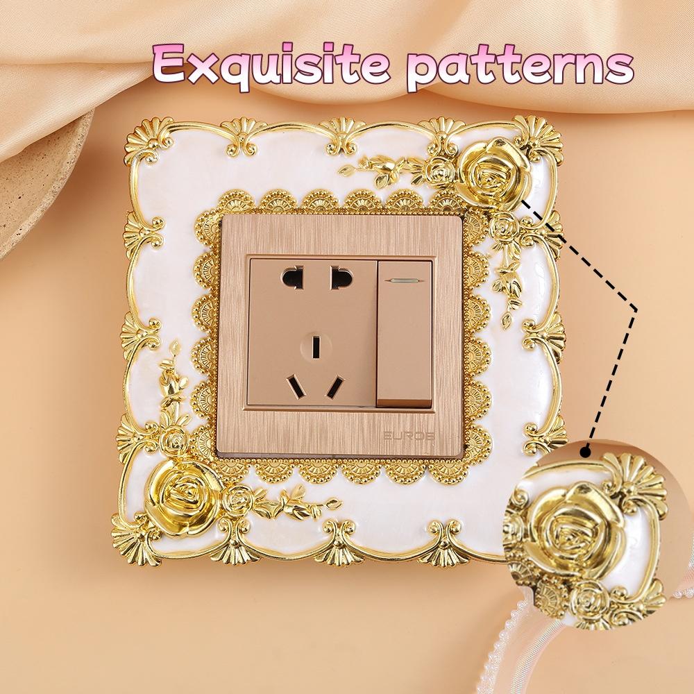 1pcs Self-Adhesive New resin single light switch surround socket fingerboard cover switch sticker paper home decoration