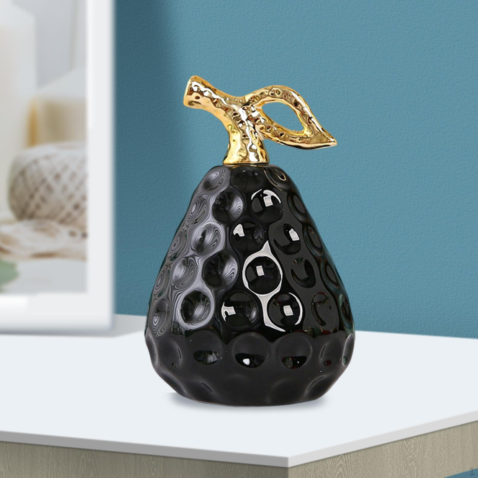 

Pear Statue Artificial Fruit Sculpture Collectible Gift Ceramic Figure Modern Art Ornament for чёрный