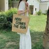 Letter Embroidered Straw Tote Bag Women's Shoulder Bag