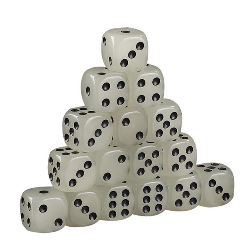10Pcs Luminous-Dices Set Glow in The Dark Dices Set 14/16mm 6 Sided Dices Cubes