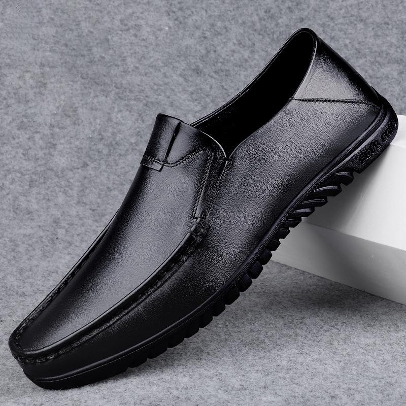 Fashion New Mens Slip on Business Shoes Genuine Leather Men Dress Shoe High Quality Mens Stylish Loafers Male Comfortable Walking Shoes
