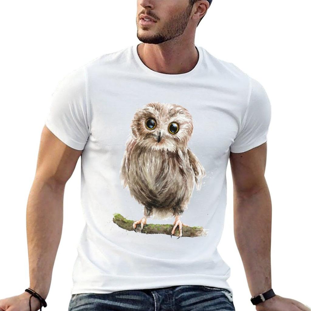 owl T-Shirt Essential Solid Color T-Shirt