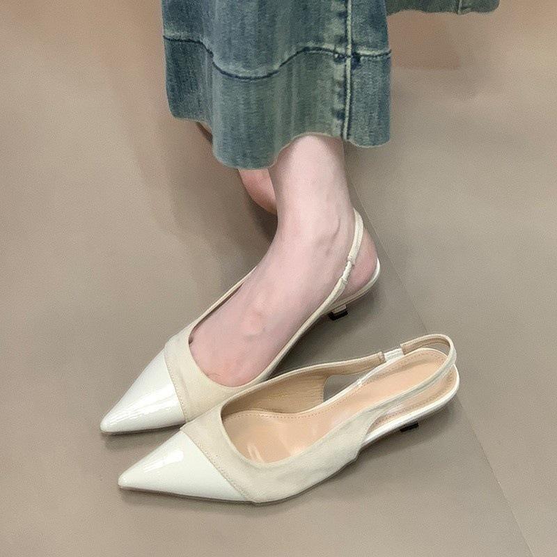Elegant pointed commuter high heels splicing imperial sister wind shallow mouth bag head sandals women