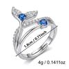 Luxury Blue Zirconia Hollow Butterfly Ring for Women Rhinestones Heart Flower Bow Crown Finger Ring Charms Engagement Jewelry