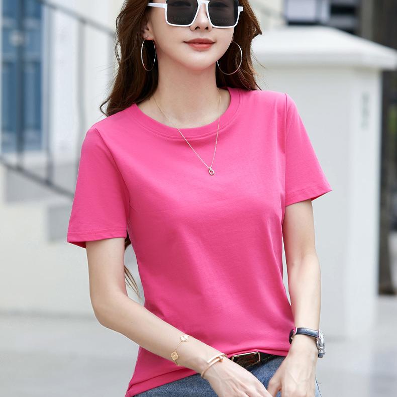 Summer Women's T-shirt Round Neck Short Sleeve Loose Top