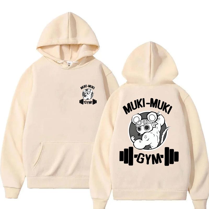 Anime Uzui Tengen Printed Long Sleeve Pullover Hoodies for Women Men Funny Ninja Mice Muki Muki Gym Casual Sweatshirts