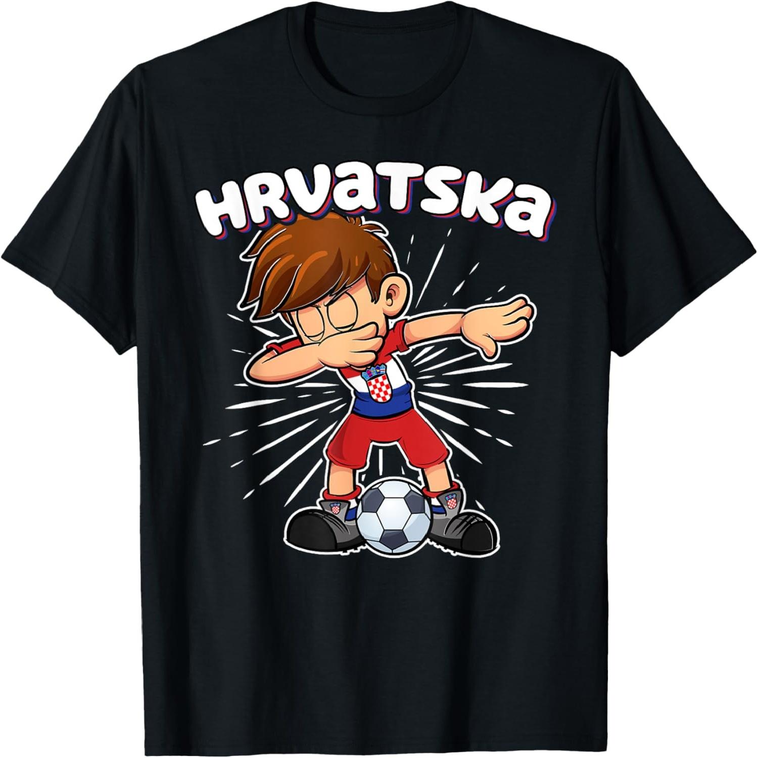 Dabbing Football Soccer Boy Croatia Jersey Hrvatska Kids Dab T-Shirt S