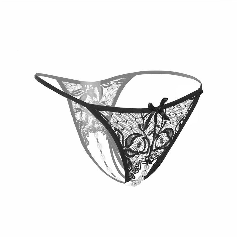 Long Night Sexy Panties Pearl Panties Sexy Free Open Female Transparent Thong T-Pants Temptation 3