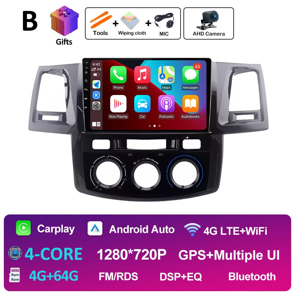 Smart System Wireless Carplay For Toyota Fortuner HILUX Revo Vigo 2007 2018 2019 - 2015 Android OS Car Multimedia Radio Player