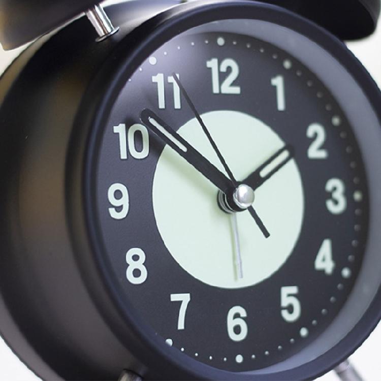 Heavy Sleepers Alarm Clock Green Fluorescent Display Quiet Mechanism Twin Bells Nightlight Included Bedroom Table Clock