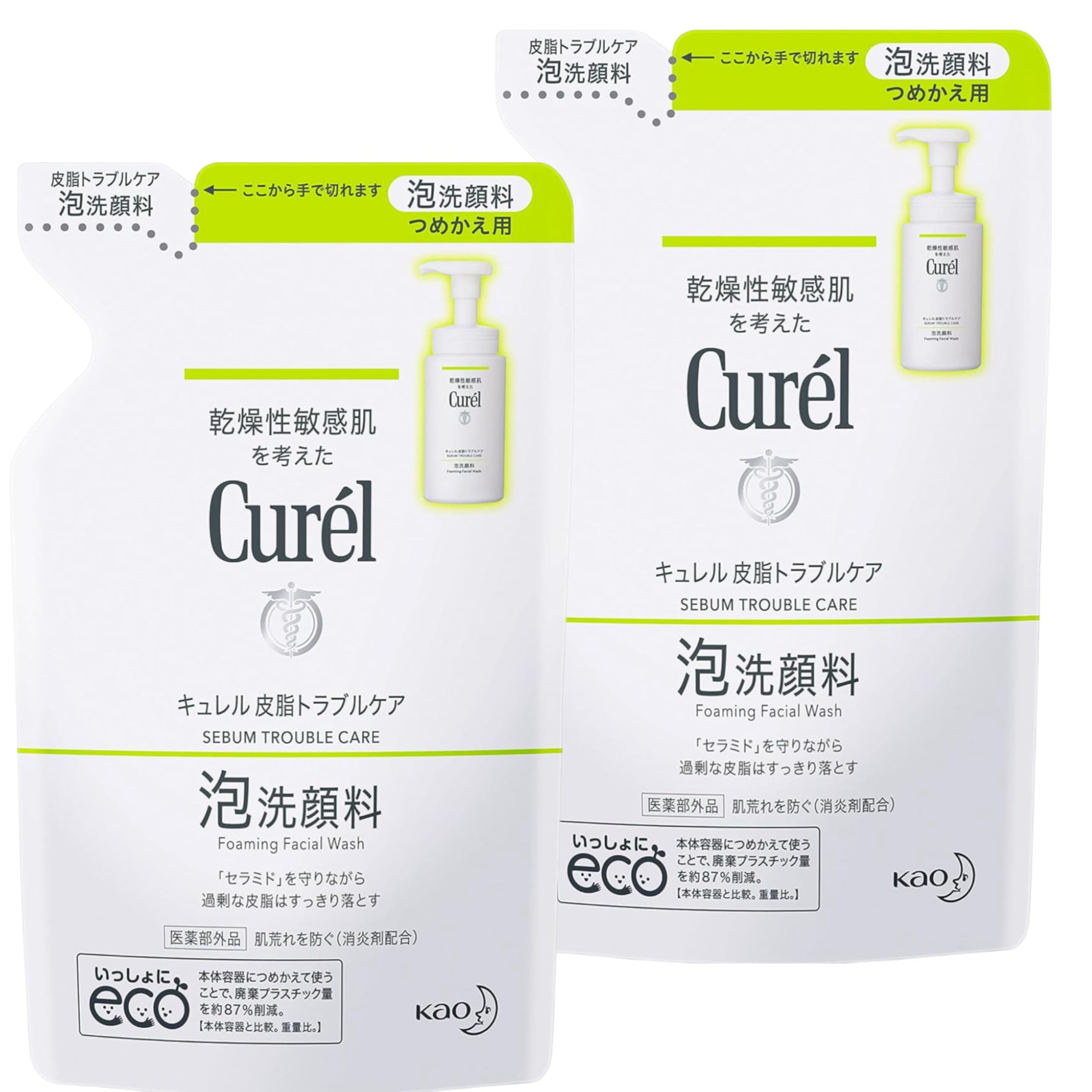 

Curel Sebum Trouble Care Foam Facial 130ml x 2 [Bulk purchase, 2-pack set] Cleanser, Refill,