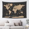 Polyester Vintage Antique World Map Tapestry, Retro Travel Wall Hanging, Living Room Study Bedroom Decor, Gift