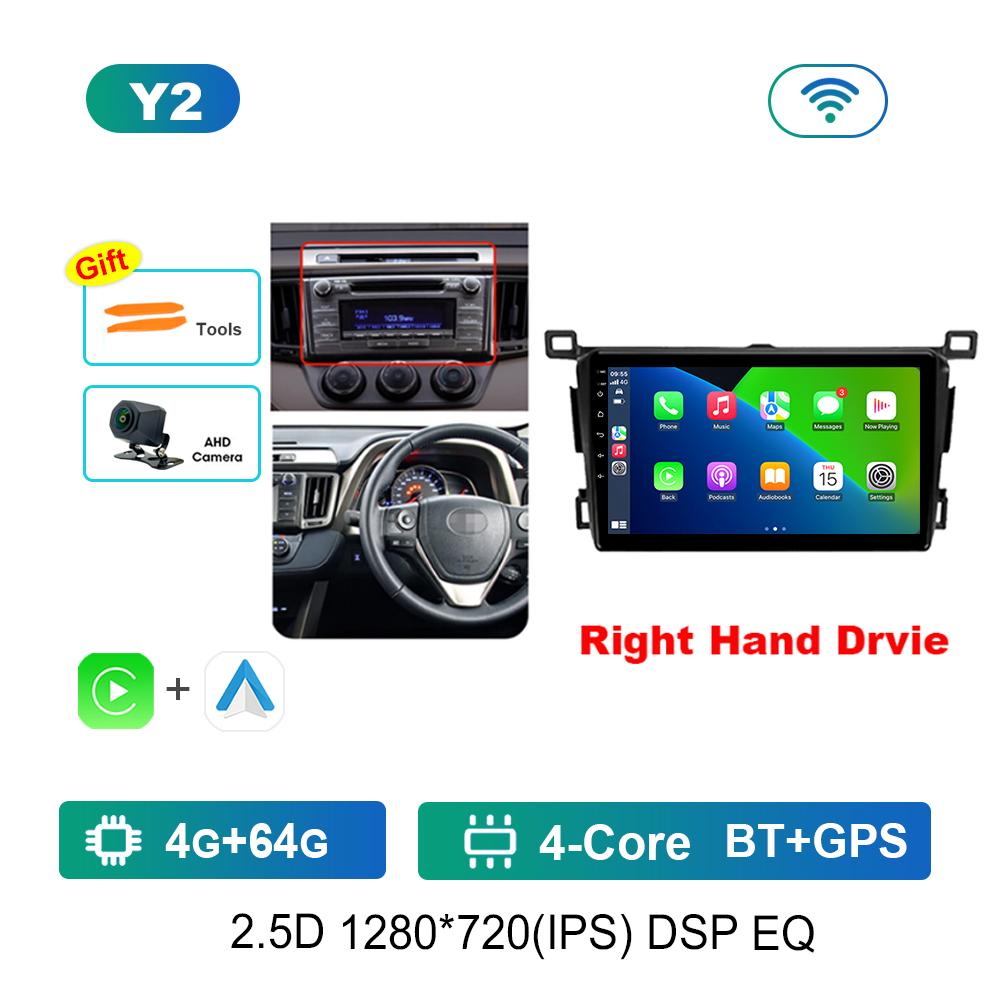 Volan pe dreapta Sistem de operare Android pentru Toyota RAV4 4 XA40 5 XA50 2012 - 2018 Radio auto Player multimedia DSP Stereo GPS 4G Ecran divizat