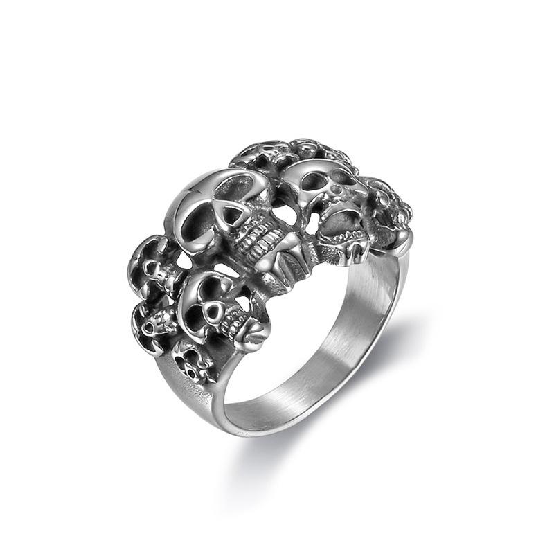 Hip Hop Skull Ring Men's Halloween Retro Skull Ring