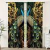 Elegant Peacock Design Window Curtains Home Office Living Room Bedroom Dormitory Decor Drapery Privacy Curtain Polyester Perfect For Sitting