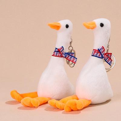 White Goose Plush Keychain – Cute Cartoon Doll Backpack Charm