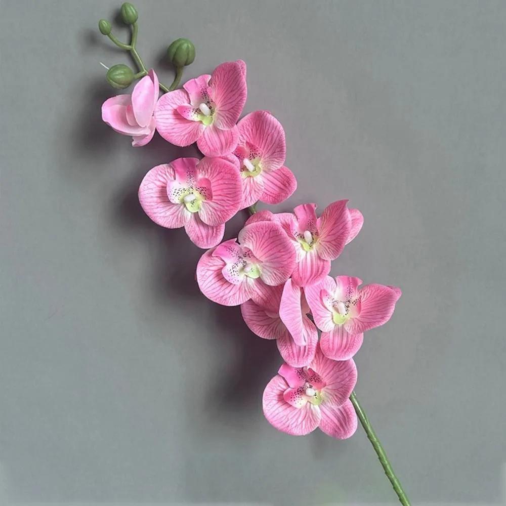 New 9-Heads Simulation Butterfly Orchid 3D Phalaenopsis Artificial Flower Real Touch Plants Silk Flower Home Decoration