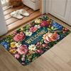 Welcome Doormat Vibrant Floral Pattern Non-Slip Rug for Indoor Outdoor High Traffic Areas Perfect for Valentine'S Day Spring Mat