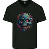 Candy Skull Baumwoll-T-Shirt mit V-Ausschnitt für Herren