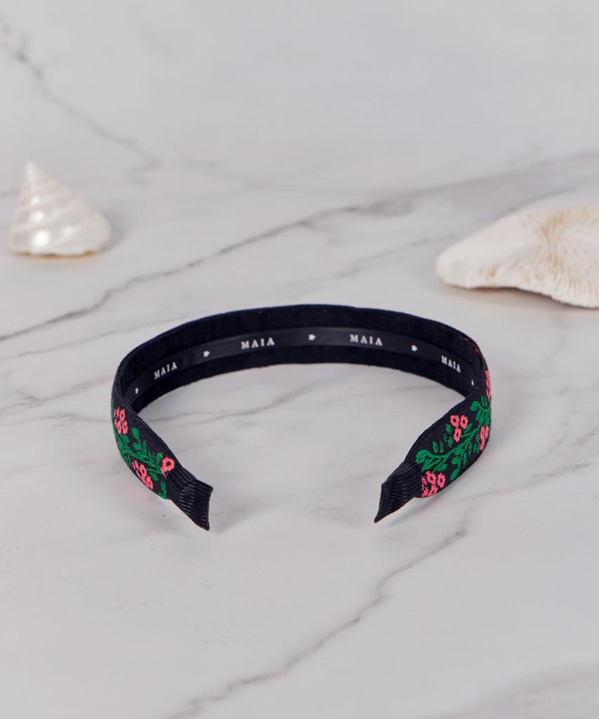 Maia Pink Vine Headband P-Green