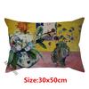 Vintage Florals Oil Painting Throw Pillow Case Nordic Glass Vase Art Sofa Decoration Cushion Cover Cotton Linen Pillowcase