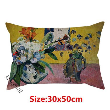 Vintage Florals Oil Painting Throw Pillow Case Nordic Glass Vase Art Sofa Decoration Cushion Cover Cotton Linen Pillowcase