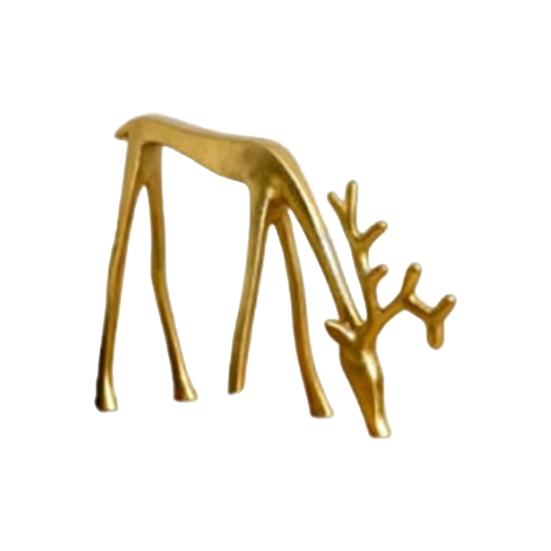 Indoor Festive Ornaments Christmas Reindeer Statue, Small Deer Sculpture Figurine, Modern Elegant Office Desk Decorations Holiday Decor for Tabletop,