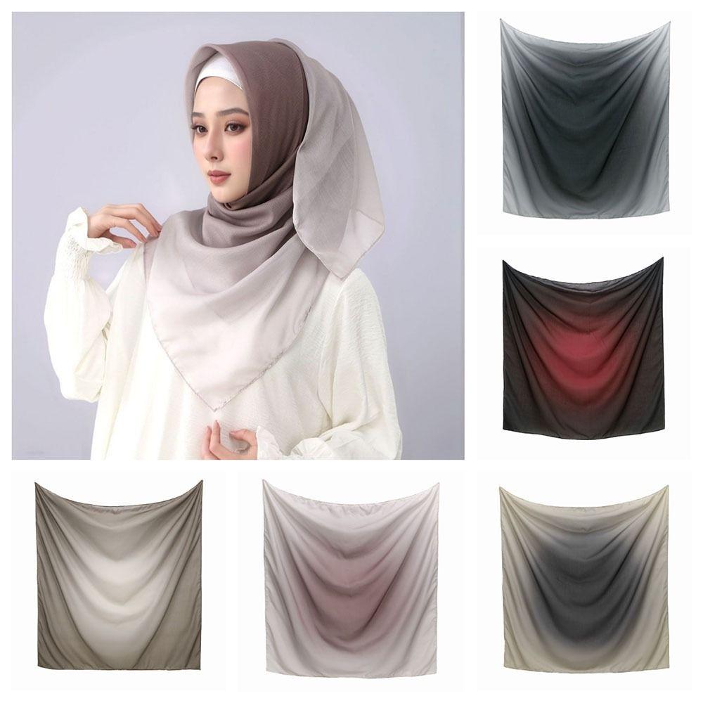 110 x 110 cm Gradient Square Scarf Large Size Turban Headscarf Elegant Muslim Hijab Muslim Women